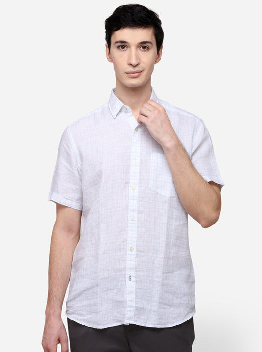 White Slim Fit Solid Casual Shirt | JB Sport