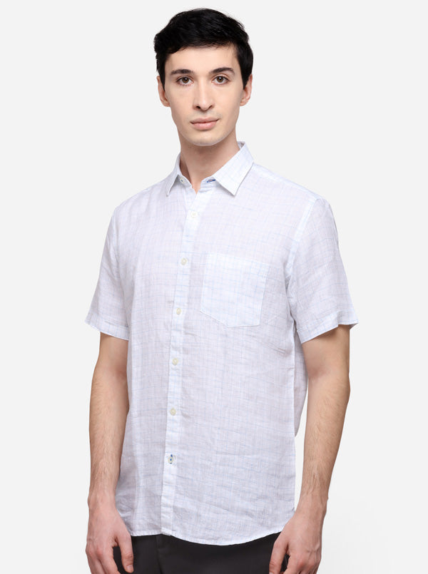 White Slim Fit Solid Casual Shirt | JB Sport