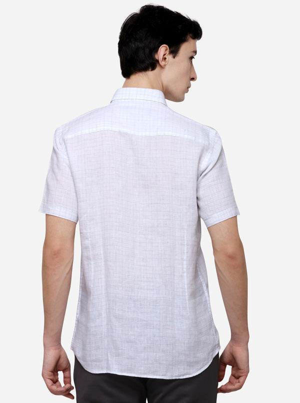 White Slim Fit Solid Casual Shirt | JB Sport