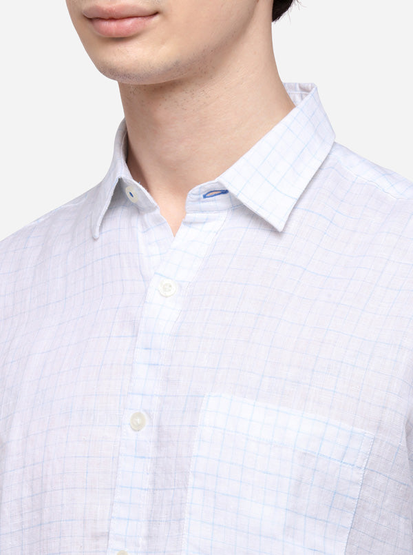 White Slim Fit Solid Casual Shirt | JB Sport