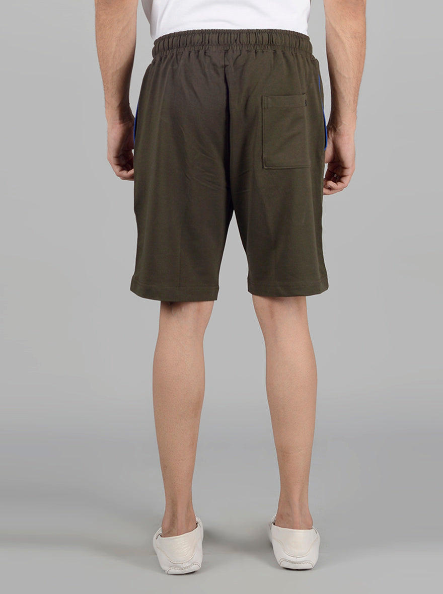 Olive Solid Regular Fit Shorts | JadeBlue