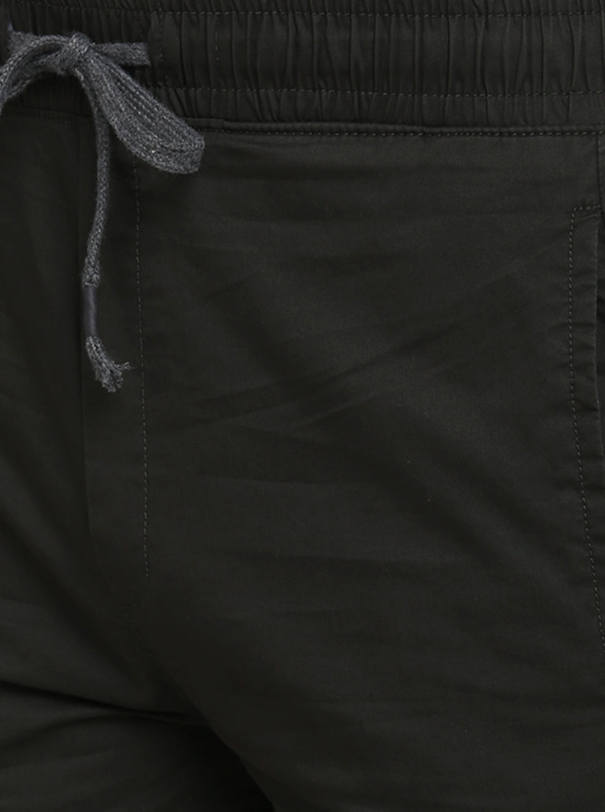 Olive Green Solid Regular Fit Track Pants  | JadeBlue