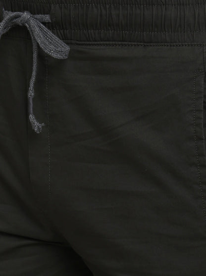 Olive Green Solid Regular Fit Track Pants  | JadeBlue