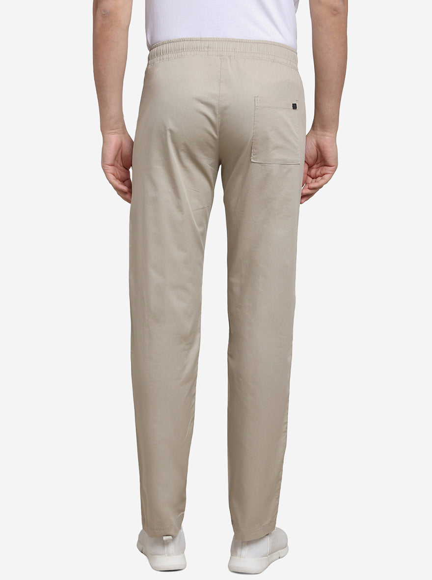 Beige Solid Regular Fit Track Pants  | JadeBlue