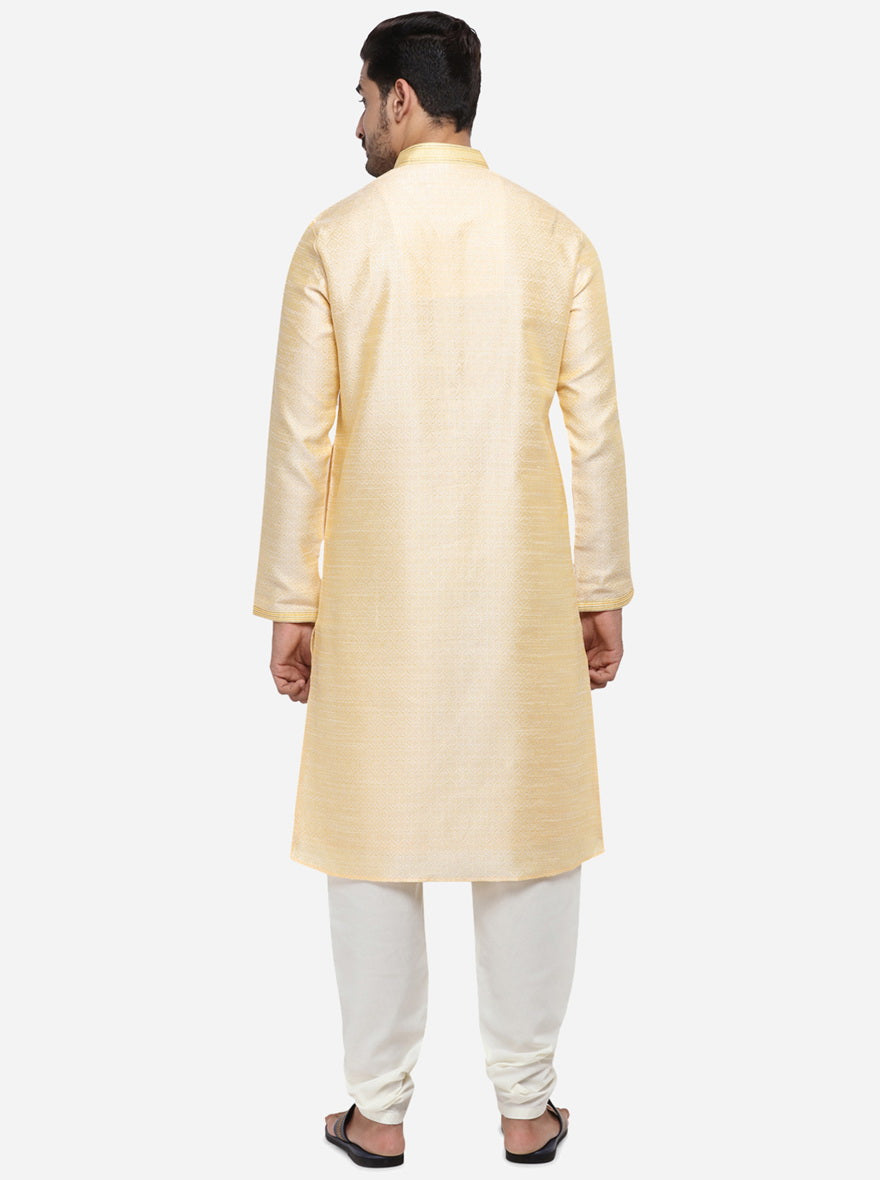 Cream & Light Yellow Kurta Set | Azania