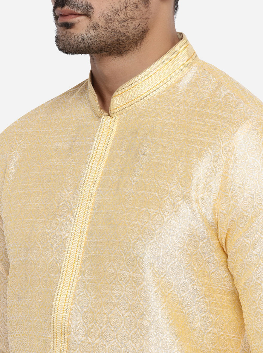 Cream & Light Yellow Kurta Set | Azania