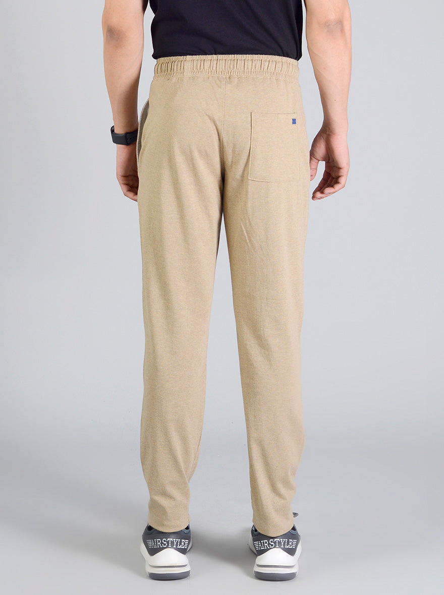 Khaki Solid Regular Fit Track Pants | JadeBlue