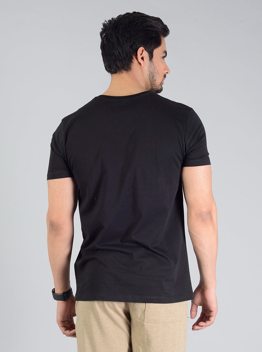 Black Solid Slim Fit T-Shirt | JadeBlue