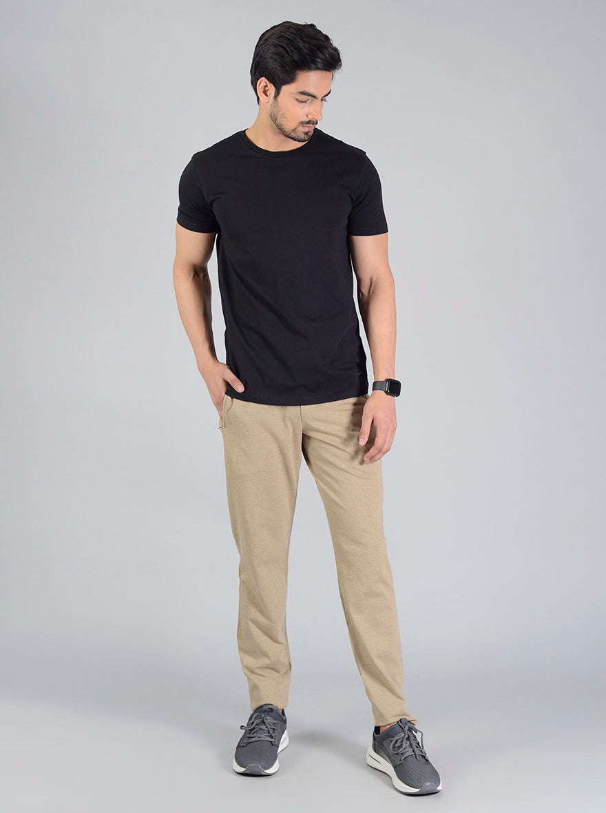 Black Solid Slim Fit T-Shirt | JadeBlue