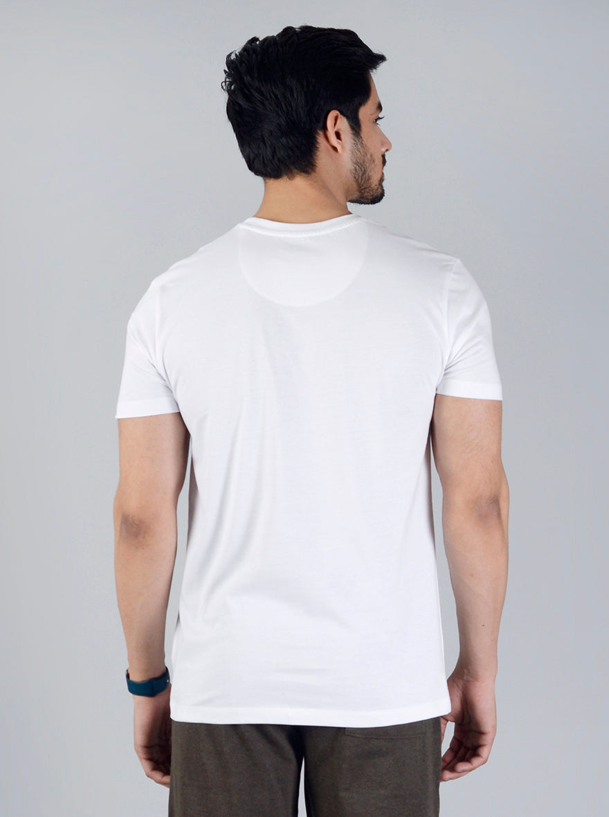 White Solid Slim Fit T-Shirt | JadeBlue