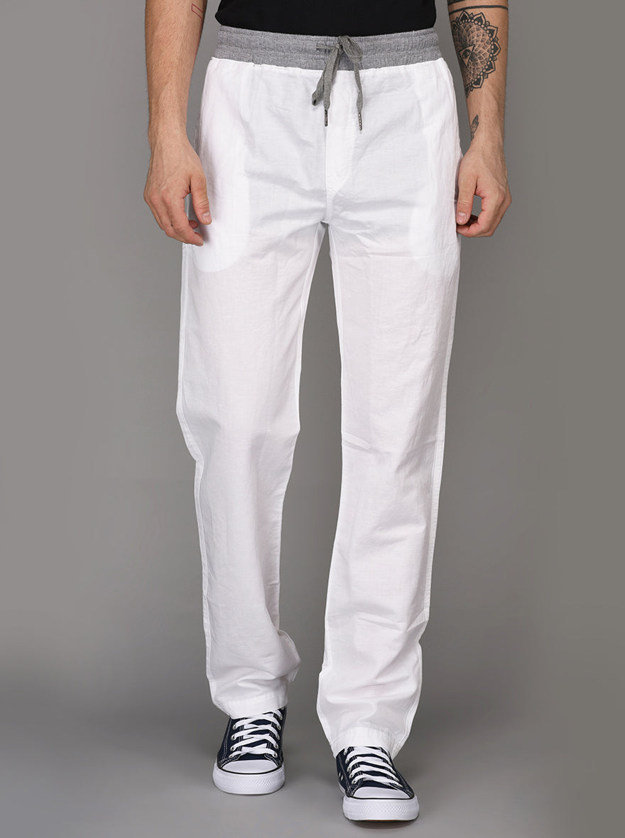 JadeBlue White Solid Paijama