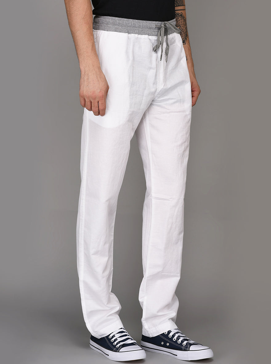 JadeBlue White Solid Paijama