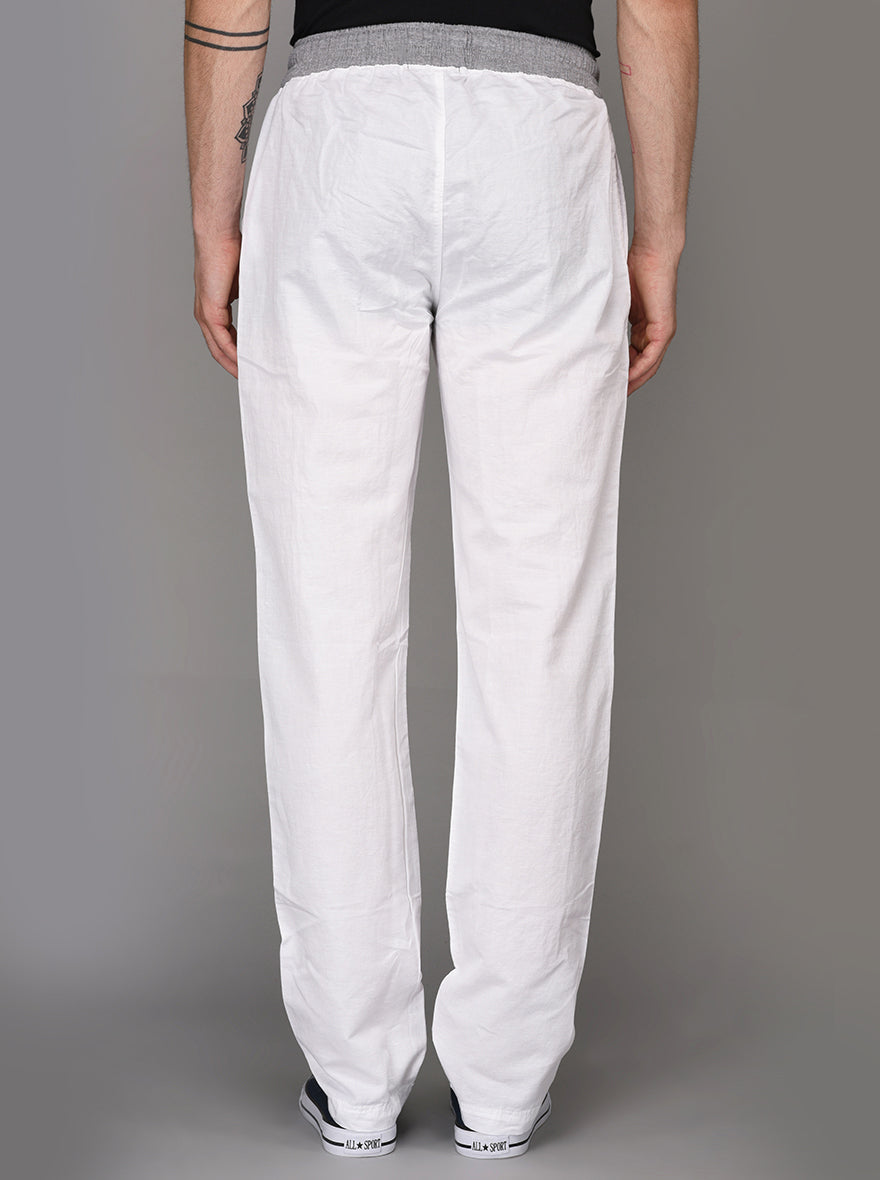 JadeBlue White Solid Paijama