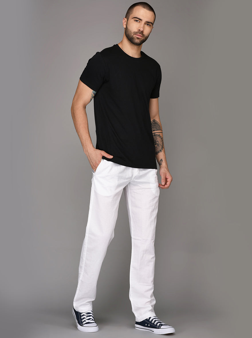 JadeBlue White Solid Paijama