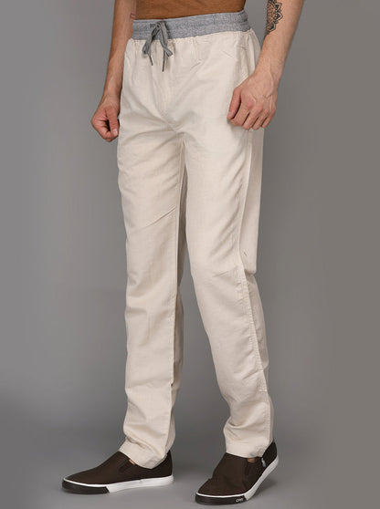 JadeBlue Light Beige Solid Pajamas