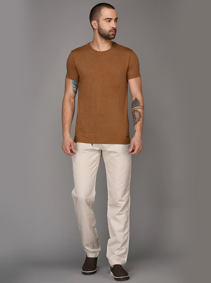 JadeBlue Light Beige Solid Pajamas