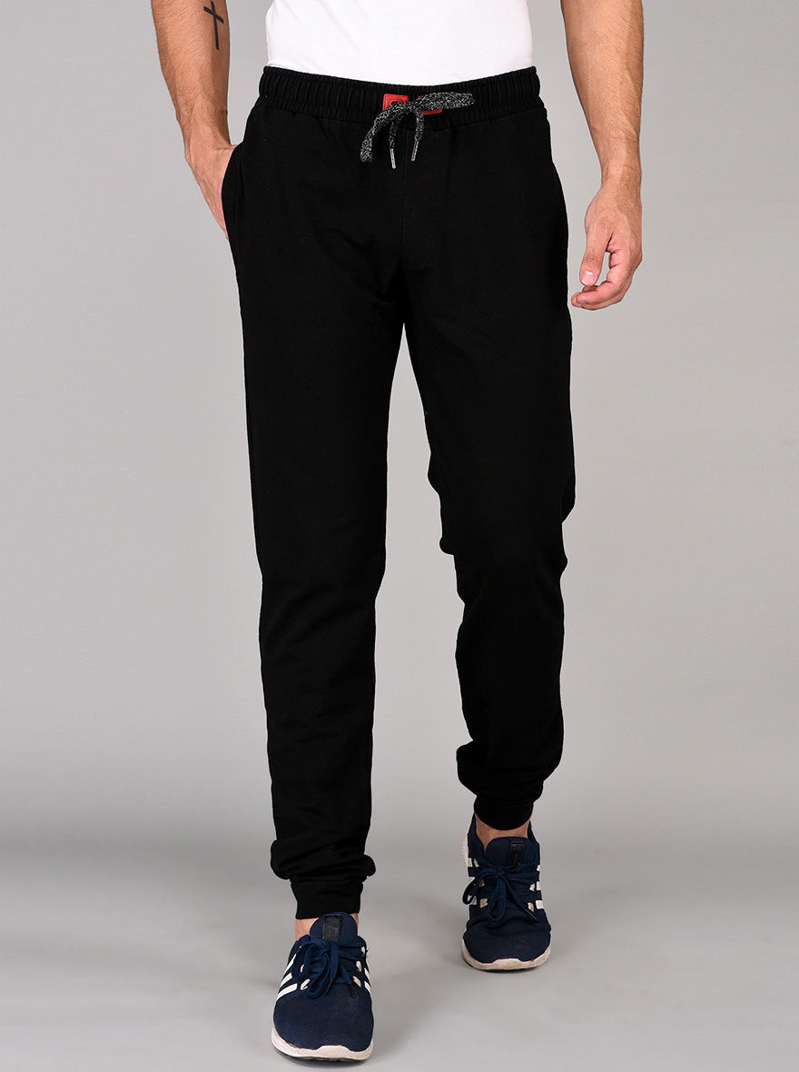 JadeBlue Black Regular Fit Track Pants