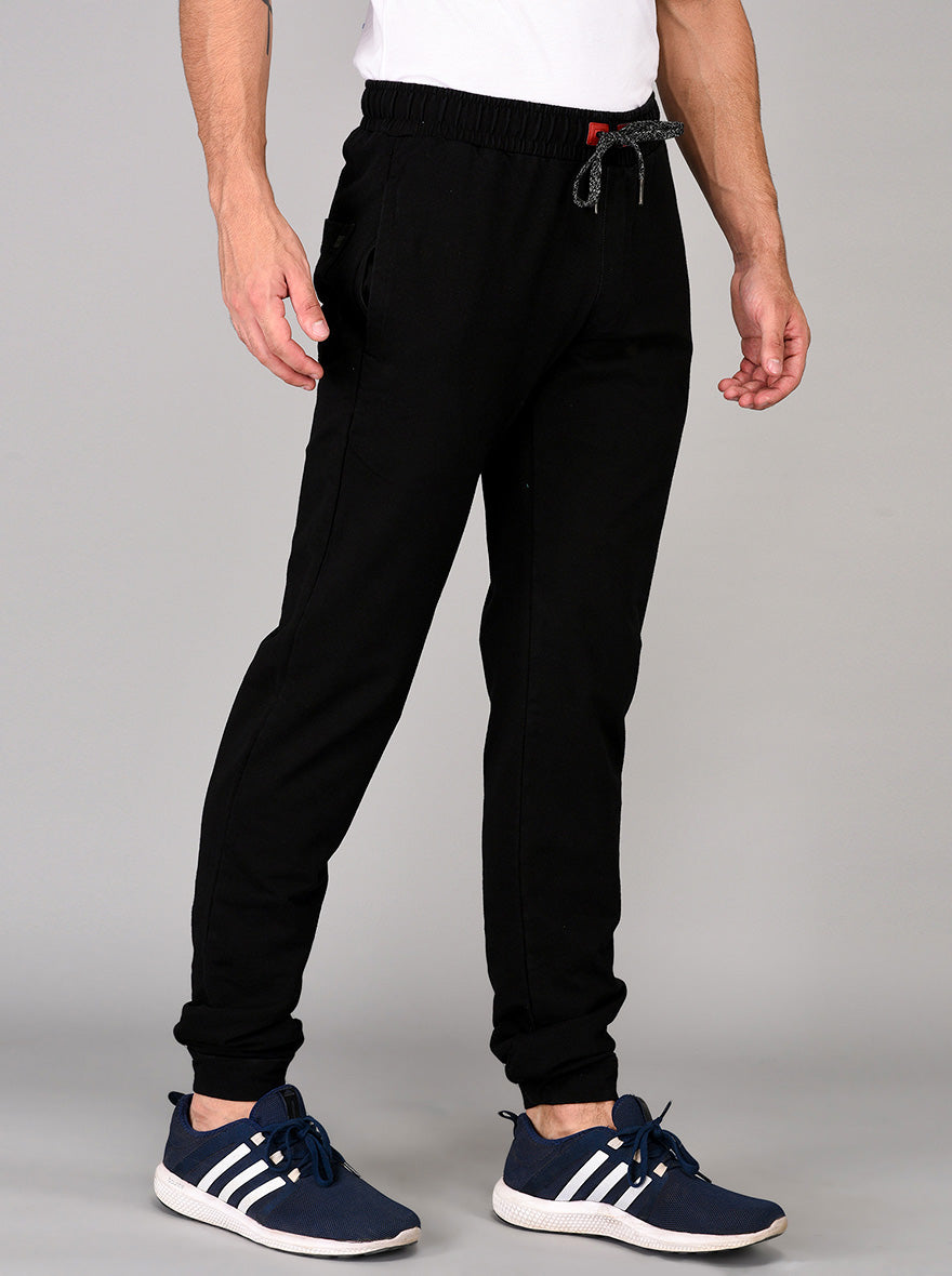 JadeBlue Black Regular Fit Track Pants
