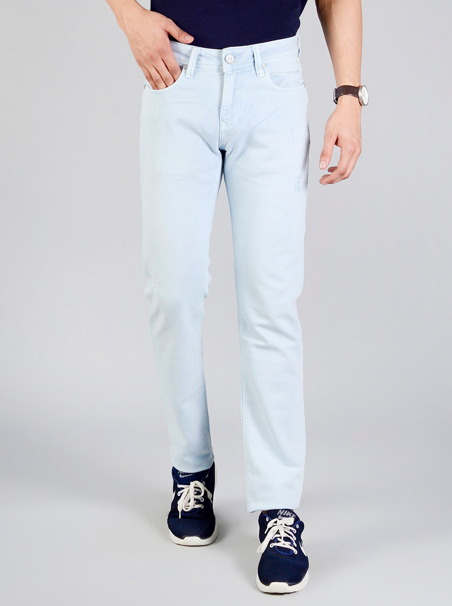 Air Blue Solid Slim Fit Jeans | JB Sport