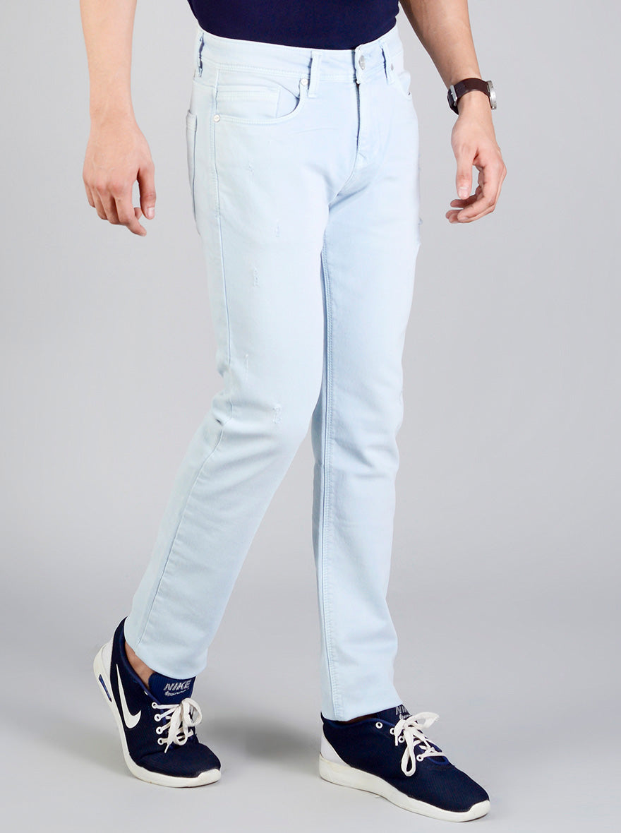 Air Blue Solid Slim Fit Jeans | JB Sport