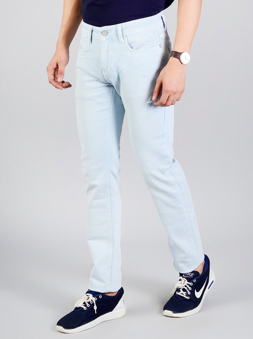 Air Blue Solid Slim Fit Jeans | JB Sport