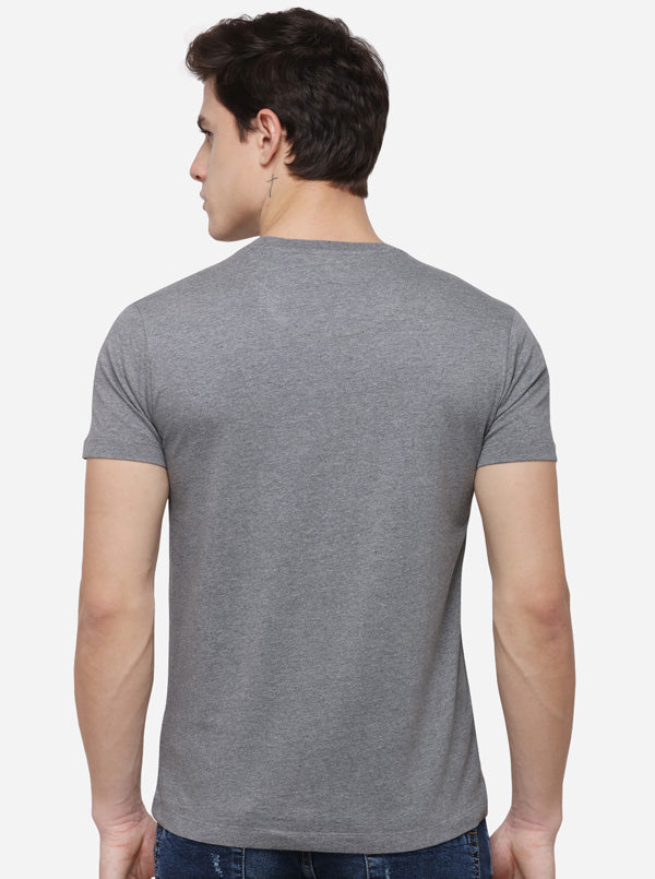 Antra Melange Solid Slim Fit T-Shirt | JB Sport