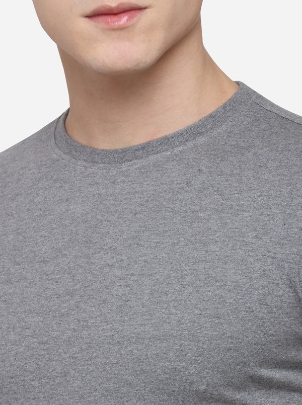 Antra Melange Solid Slim Fit T-Shirt | JB Sport