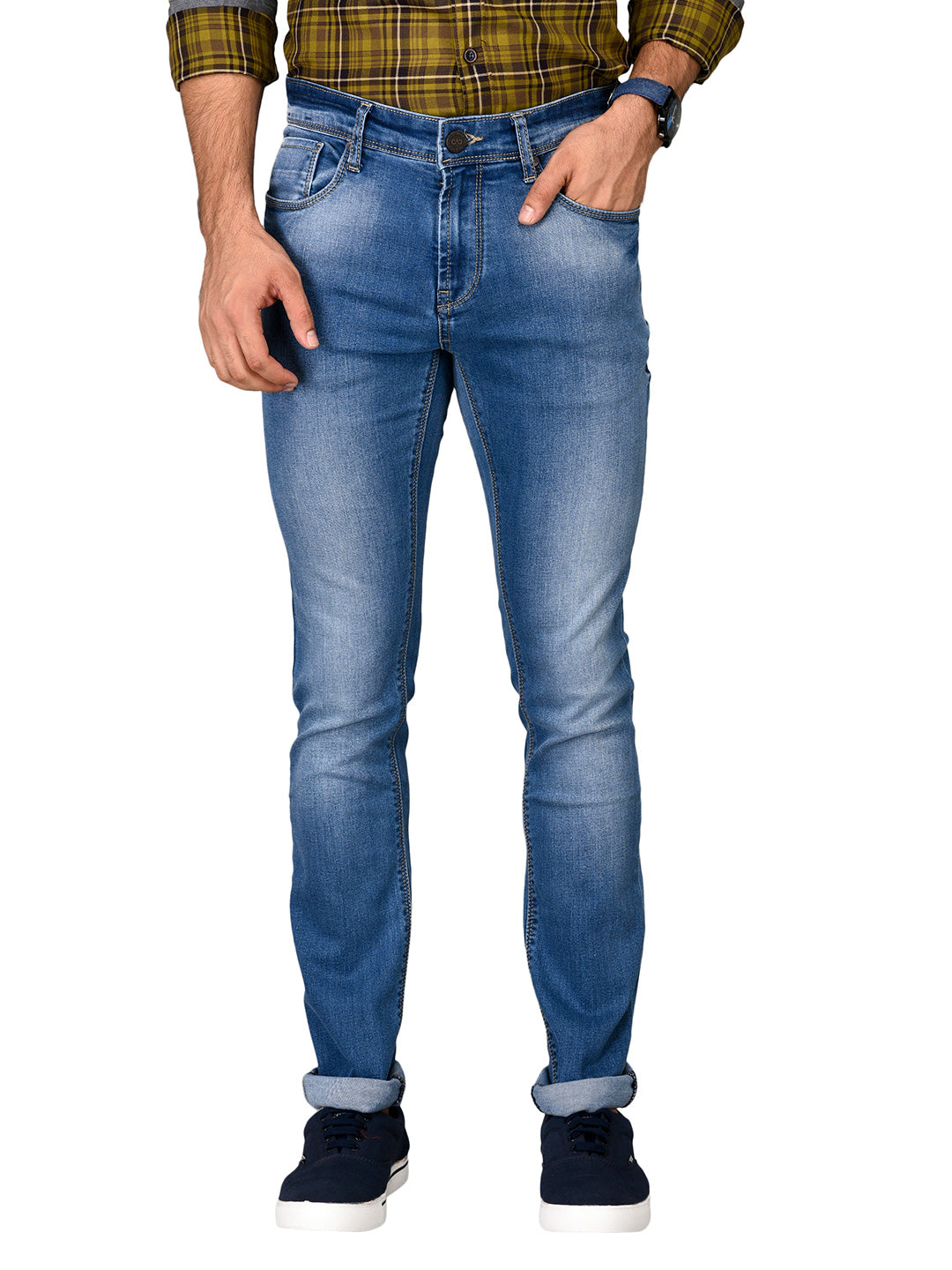 Bright Blue Straight Fit Jeans | JB Sport