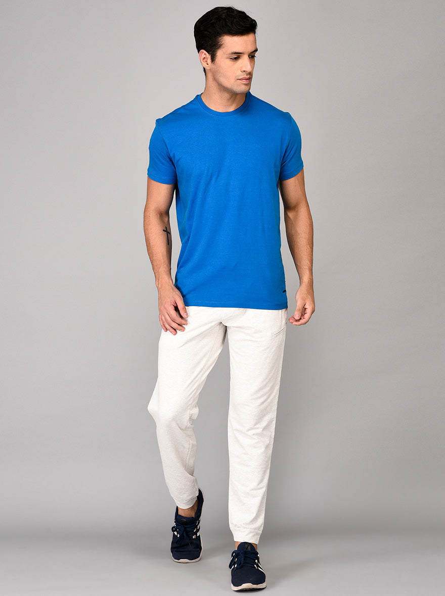 Light Blue Slim Fit Round Neck T-shirt | JB Sport