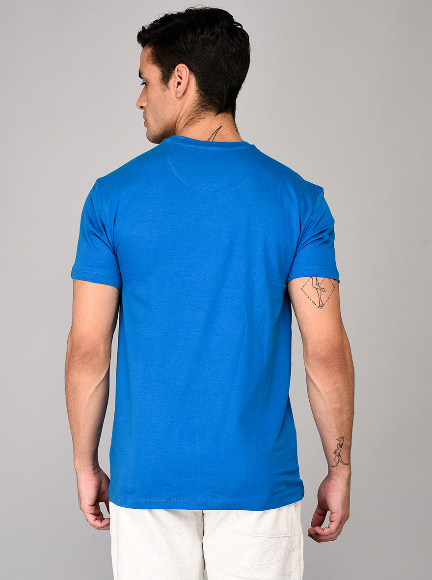 Light Blue Slim Fit Round Neck T-shirt | JB Sport