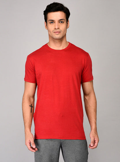 Red Slim Fit Round Neck T-shirt | JB Sport