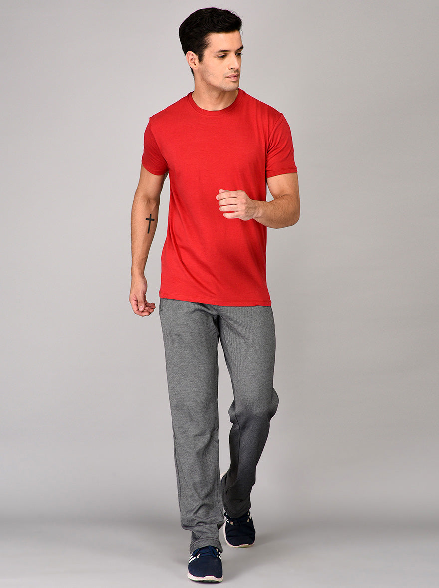 Red Slim Fit Round Neck T-shirt | JB Sport