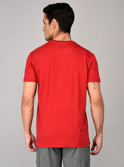 Red Slim Fit Round Neck T-shirt | JB Sport
