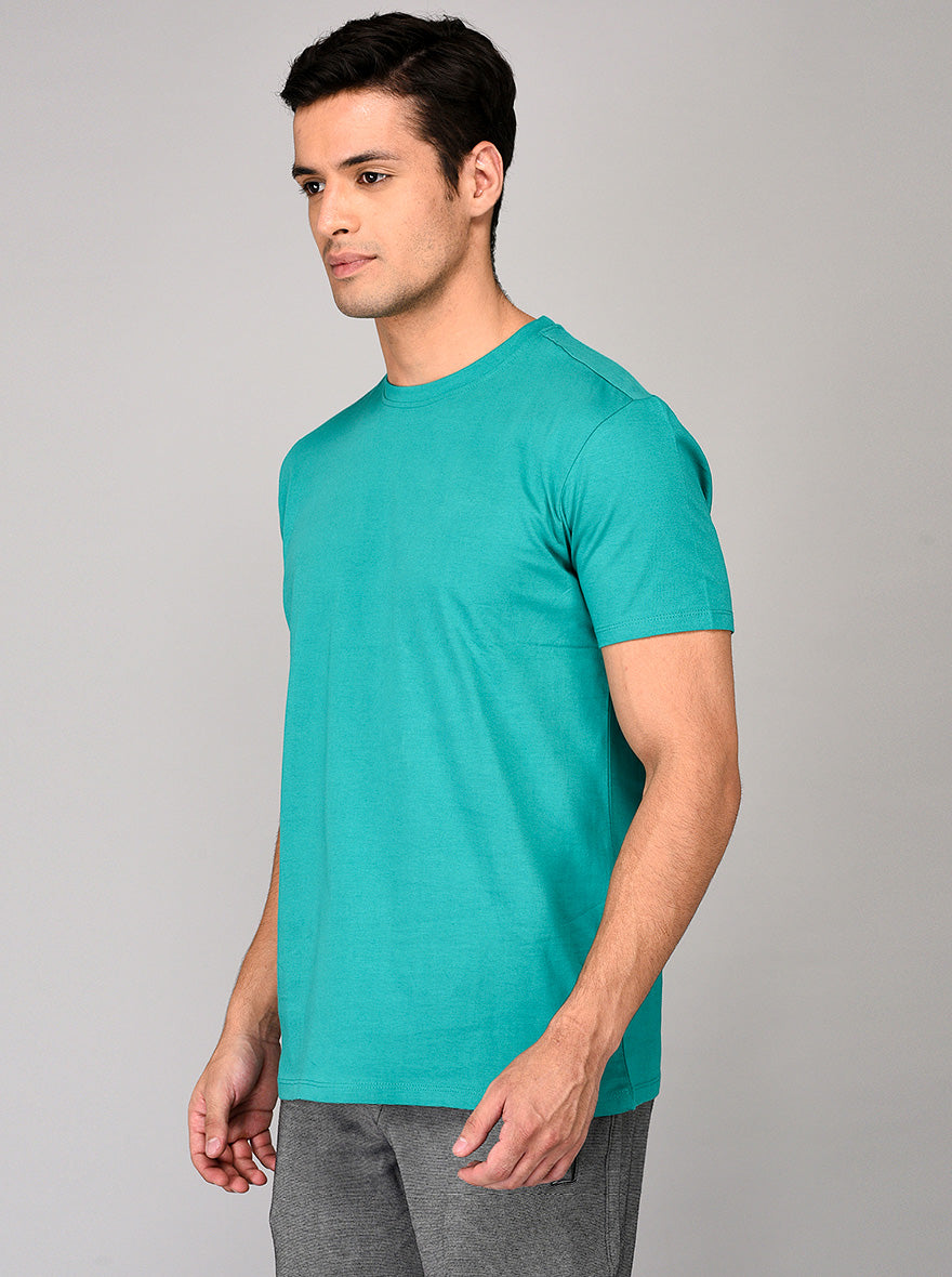 Green Slim Fit Round Neck T-shirt | JB Sport