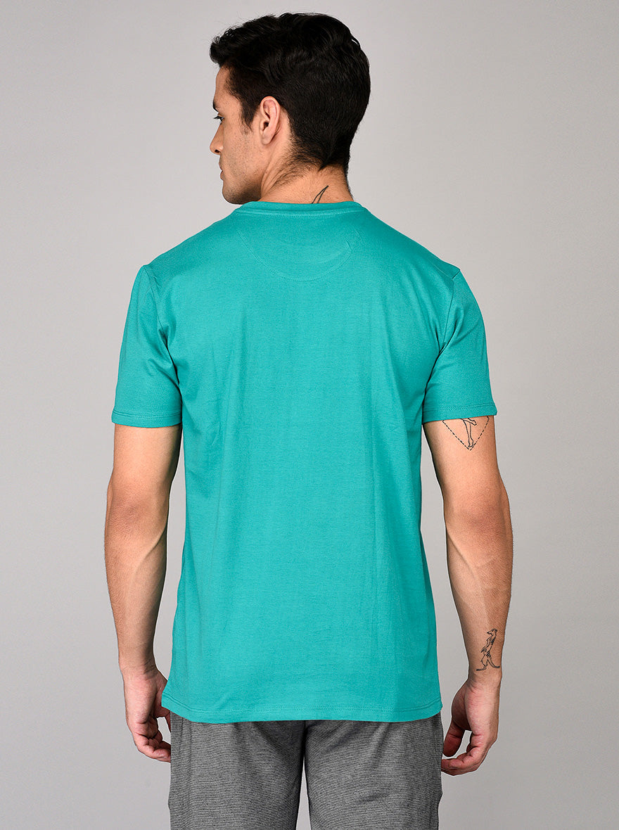 Green Slim Fit Round Neck T-shirt | JB Sport