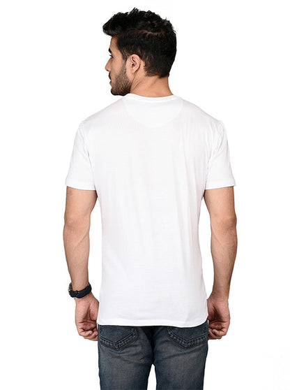 JB Sport White Slim Fit  Round Neck T-Shirt