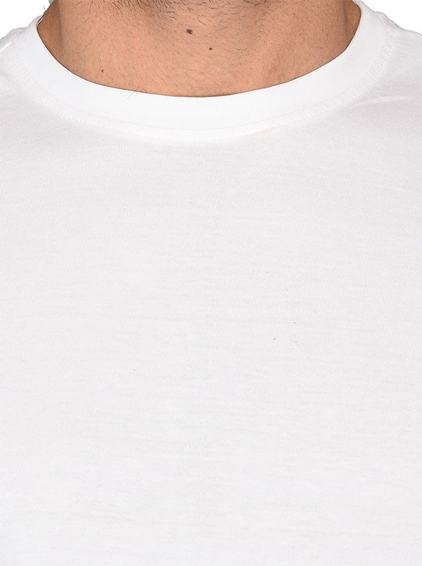 JB Sport White Slim Fit  Round Neck T-Shirt