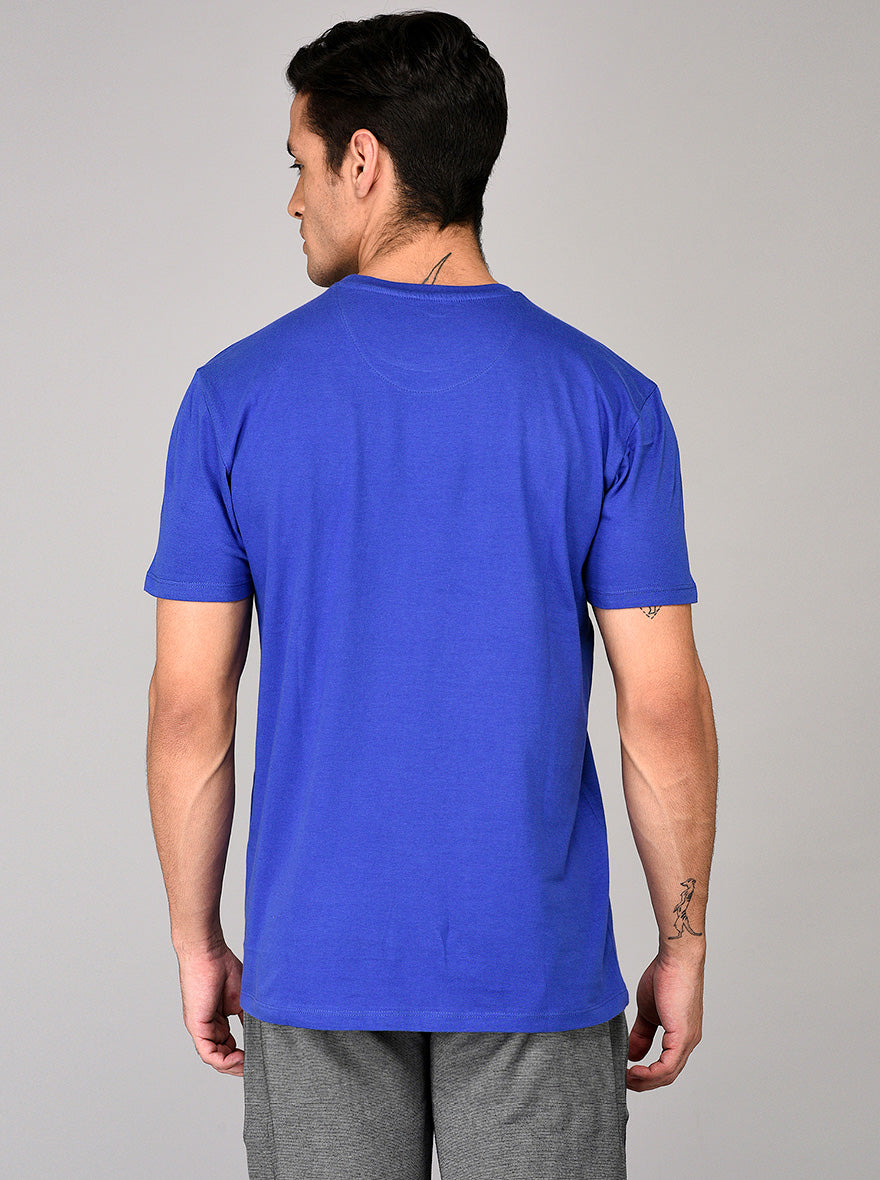 Blue Slim Fit Round Neck T-shirt | JB Sport