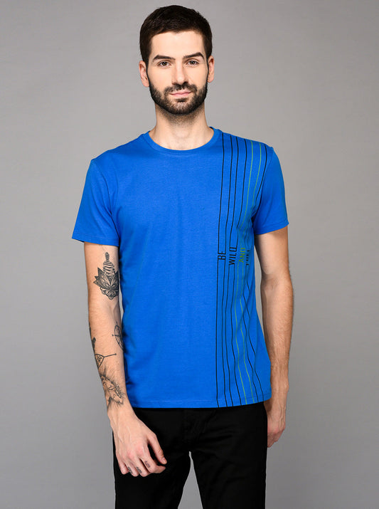 Royal Blue Slim Fit Round Neck T-Shirt | JB Sport