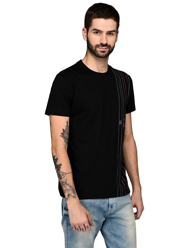 Black Slim Fit Round Neck T-Shirt | JB Sport