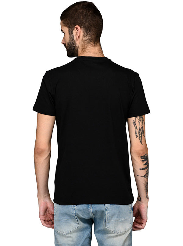 Black Slim Fit Round Neck T-Shirt | JB Sport