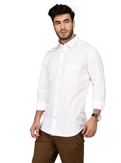 Greenfibre White Regular Fit Casual Shirt