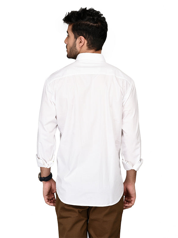 Greenfibre White Regular Fit Casual Shirt