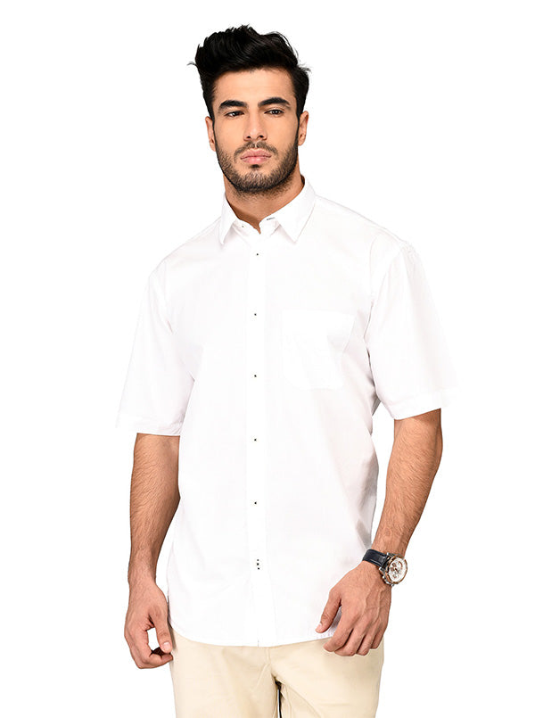 Greenfibre White Regular Fit Casual Shirt