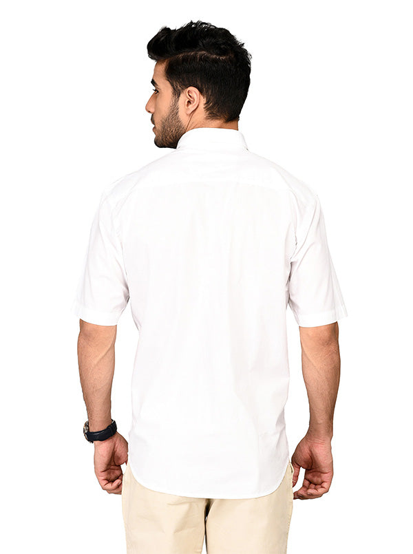 Greenfibre White Regular Fit Casual Shirt