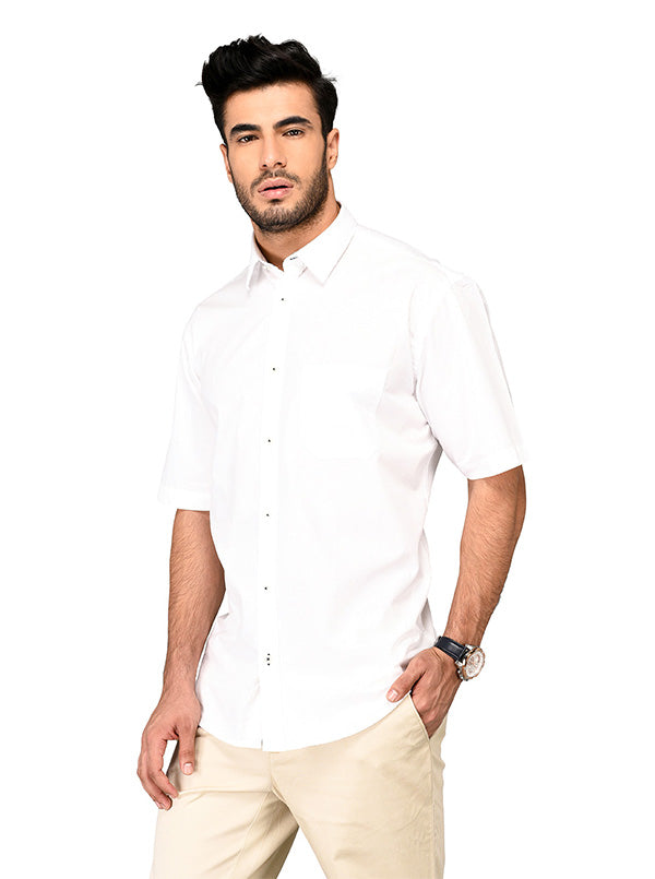Greenfibre White Regular Fit Casual Shirt
