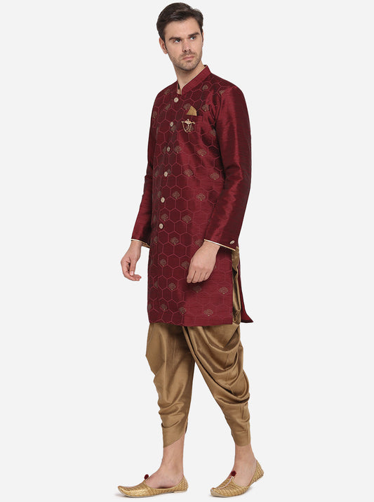 Maroon Semi Indowestern | Azania