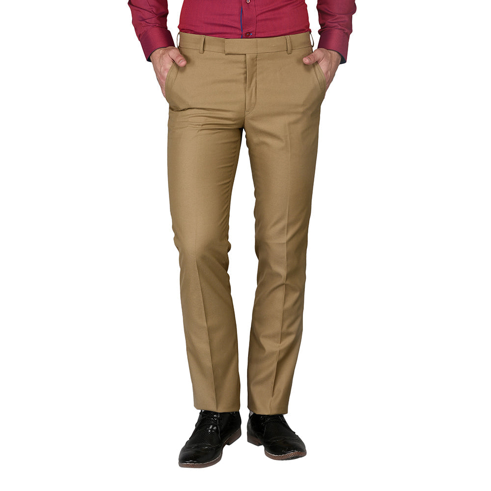 Greenfibre Khaki Slim Fit Formal Trouser