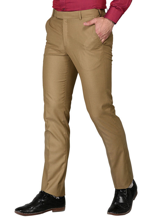 Greenfibre Khaki Slim Fit Formal Trouser