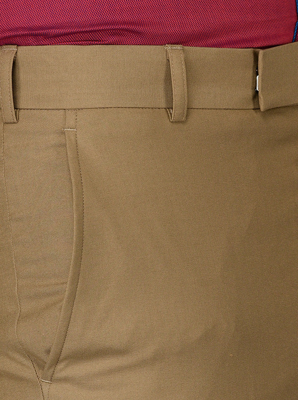 Greenfibre Khaki Slim Fit Formal Trouser